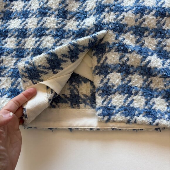 Ann Taylor Tweed Square Neck Shift Mini Dress Vintage Houndstooth Dorthy Party - Picture 9 of 14